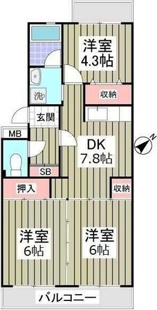 セジュールマンションの物件間取画像